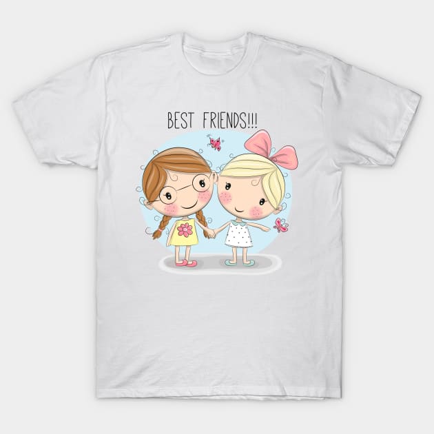 Best friends. Two girls holding hands. T-Shirt by Reginast777